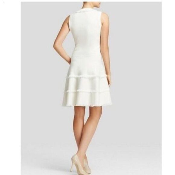 Kate Spade Women’s Size XS Fringe Sweater Dress Ivory Fit and Flare Sleeveless - Picture 5 of 12